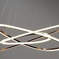 Stylish Modern Circular Intersecting Ring Chandelier With Metal Frame LED Light