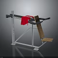 Ergonomic Strength Training Fitness Machine With Metal Frame Red Cushion Wooden Seat And Armrests