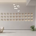 Beauty Hair Salon Modern Interior Design With Reception Desk Sofa Decorative Wall And Pendant Lights