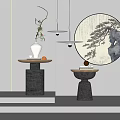 New Chinese style side several side several combination 3d model