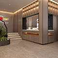 Modern Restaurant Interior With Green Bar Counter Wine Racks Bench Seating And Large Windows