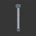 Elegant White Column With Blue Capital And Red Base Decorative Architectural Element