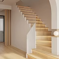 Modern Wooden Stairs Design With LED Lighting And Minimalist Interior Style