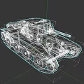 Detailed Green Military Weapon Tank 3D Model With Turret And Tracks