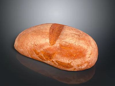 Freshly Baked Artisan Bread With Golden Crusty Exterior And Soft Interior 3d model