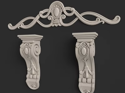 Ornate Decorative Lines With Classical Carved Brackets And Architectural Details 3d model