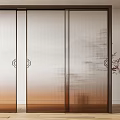 Modern Frosted Glass Sliding Door With Wooden Frame For Home Interior Design