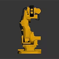 Yellow Industrial Robotic Arm Equipment With Mechanical Gripper And Joint Structure