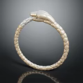 Snake Design Silver Metal Bracelet With Scaled Texture Fashion Accessory