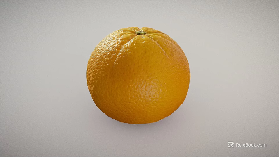 Fresh Ripe Orange Fruit With Bright Orange Color Smooth Texture On Gray Background 3d model 