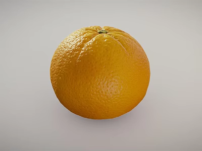 Fresh Ripe Orange Fruit With Bright Orange Color Smooth Texture On Gray Background 3d model