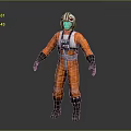 Man In Orange Flight Suit With Red And White Helmet Standing Pose