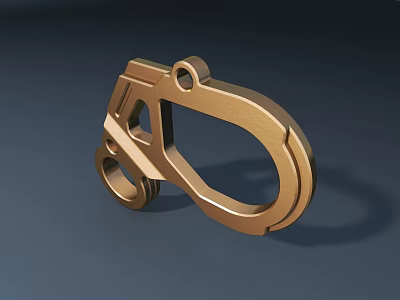 Durable Golden Metal Road Infrastructure Component With Ring Structure And Connection 3d model