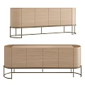 Modern Light Wood Sideboard With Sleek Metal Frame And Minimalist Design
