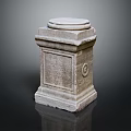 Detailed Stone Pillar With Carved Patterns Circular Top And Decorative Base Design 3d model