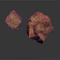 Two Natural Rough Brown Wooden Stone Pieces Displayed on White Background