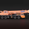 Orange KATO Heavy Duty Crane Truck With Large Boom And Multiple Wheels