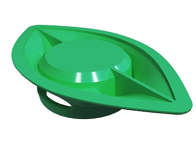 Green Leaf Shaped Object With Round Top And Hole Base Design 3d model