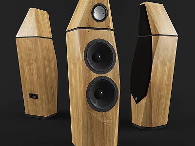 Floor Standing Wooden Speakers With Modern Design And Multiple Drivers For High Quality Sound 3d model