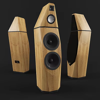 Floor Standing Wooden Speakers With Modern Design And Multiple Drivers For High Quality Sound 3d model