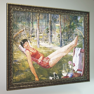 Decorative Painting Frame Decorative Painting Hanging Painting Figure Painting Landscape Painting Art 3d model