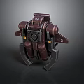 Mechanical Robot Character With Dark Metallic Body Core Side Structures And Support Legs 3d model