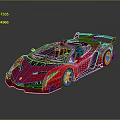 Red Supercar With Sleek Aerodynamic Design Open Top Rear Spoiler And Stylish Exterior
