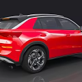Red Modern Sporty SUV With Sleek Exterior And Black Alloy Wheels