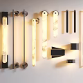 Wall lamp combination wall lamp long wall lamp combination spotlight long strip lamp chandelier 3d model