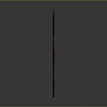 Medieval Scythe Weapon With Long Handle Red Accents And Curved Blade