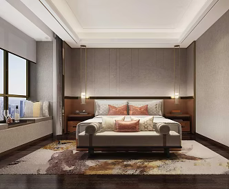 Modern Rooms Hotel Room Bar 3d model
