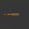 Orange Black Tactical Weapon With Long Barrel Ammunition Chain And Canister Design