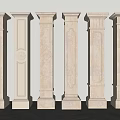 European Roman Column Square Column Gypsum Column 3d model