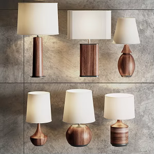 Nordic Table Lamp Log Table Lamp Combination 3d model