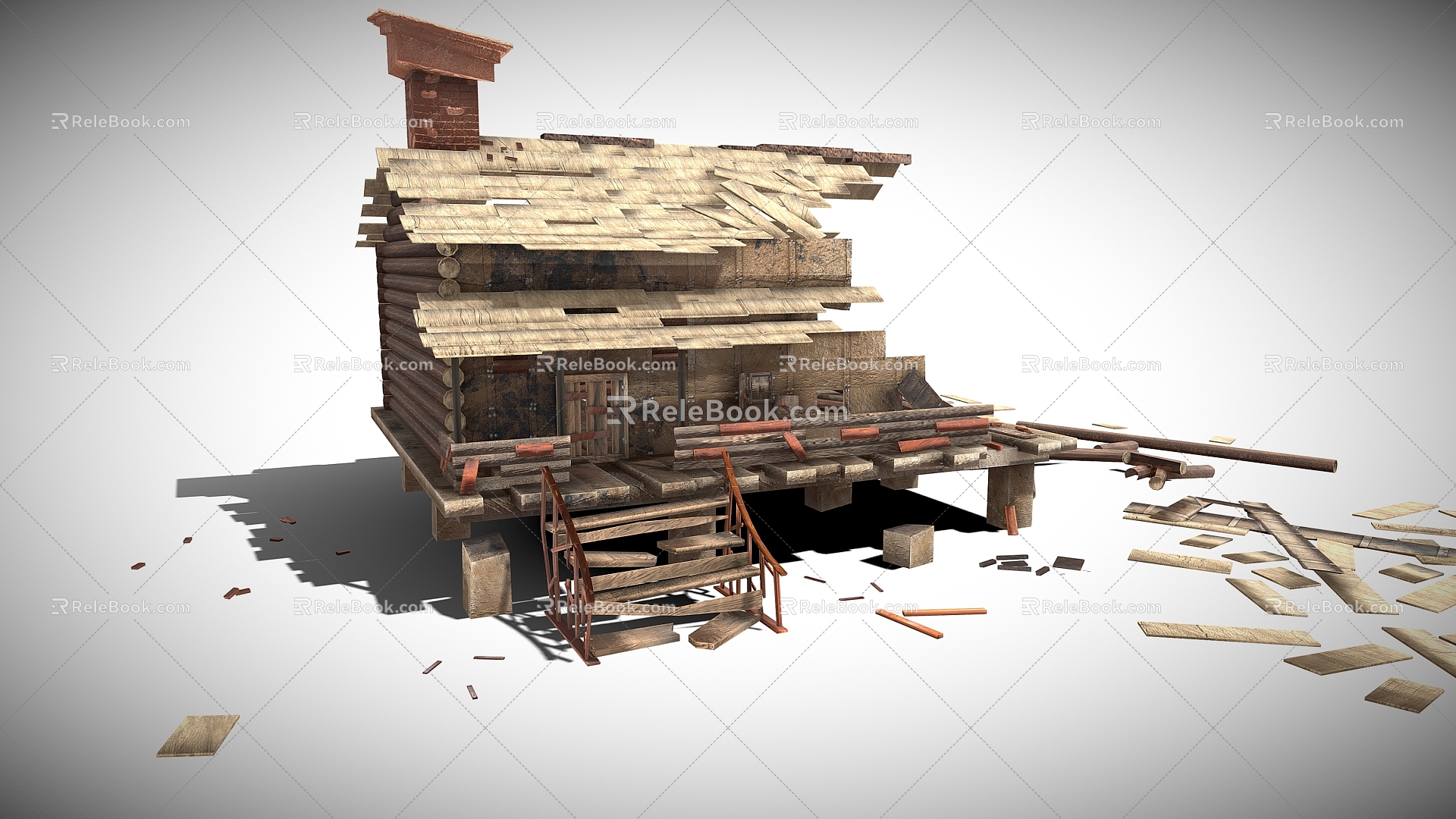 Low Poly Cabin Factory 3d model