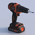 Cordless Drill Industrial Power Tool In Black And Orange With Battery Base For Professional Use