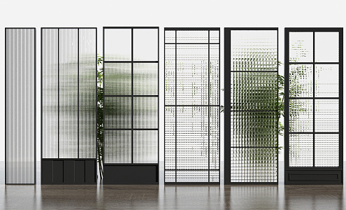 Modern partition glass partition combination 3d model