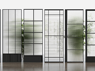 Modern partition glass partition combination 3d model