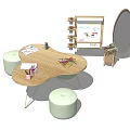 Modern Children's Table and Chair Children's Table and Chair Combination 3d model