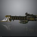 Elaborate Water Transport Ship With Multi Deck Structure And Decorative Gold Accents