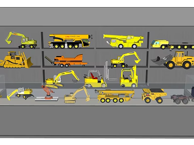 Electric Toy Construction Vehicles Various Models Including Excavators Trucks And Loaders For Kids Play 3d model