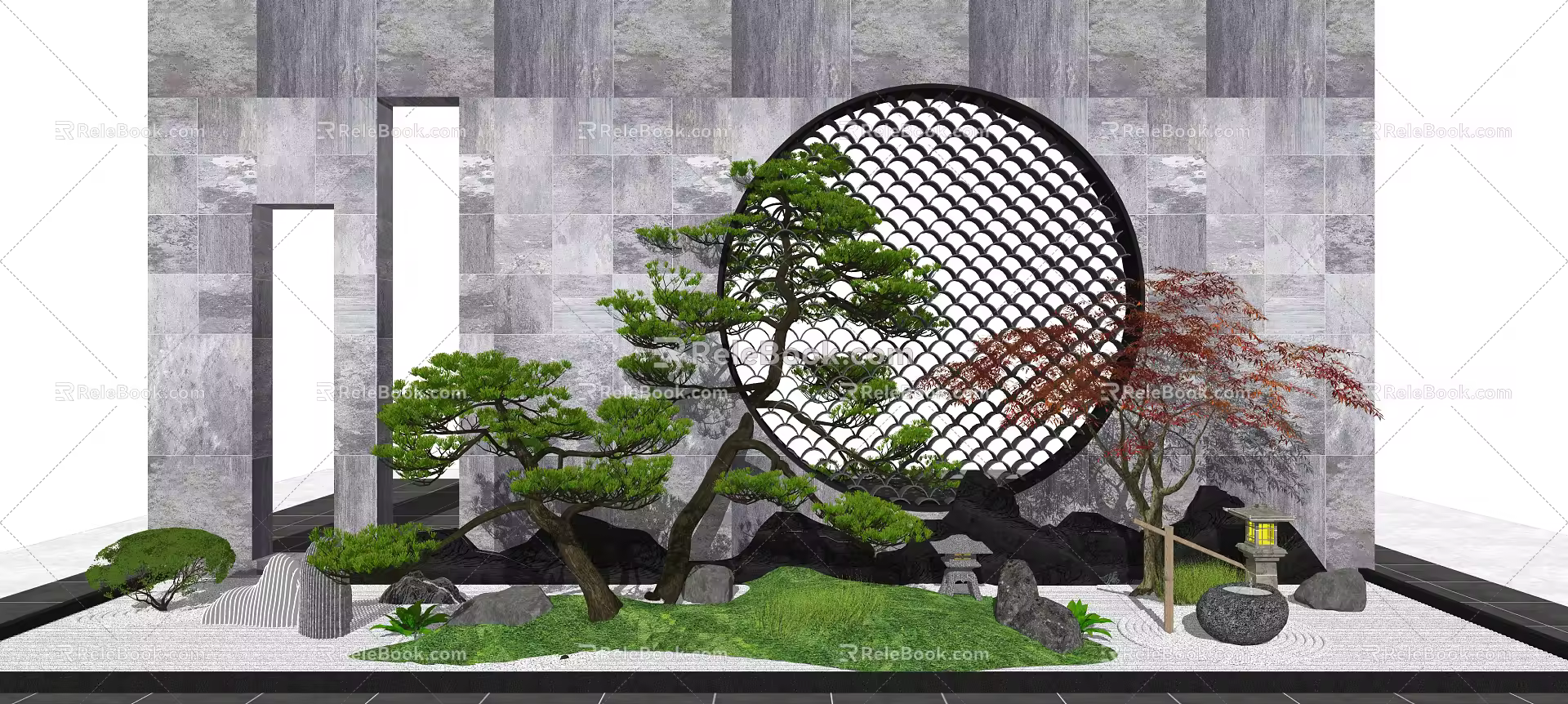 New Chinese landscape sketch landscape tree 3d model