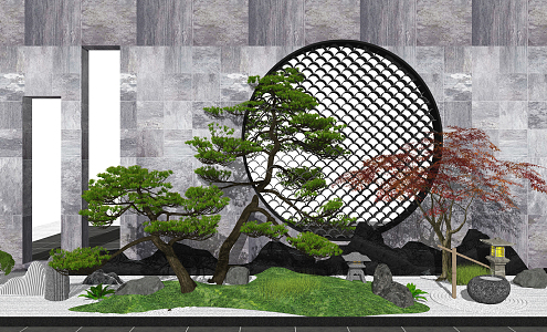 New Chinese landscape sketch landscape tree 3d model