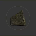 Natural Rustic Stone Piece With Rough Surface Green Mossy Spots And Earthy Tones