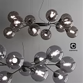 Modern Spherical Glass Chandelier With Multiple Shiny Bulbs Elegant Hanging Light Fixture