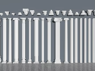 European Roman Pillar Base Stigma Sits Component 3d model