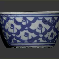 Decorative Blue And White Ceramic Bowl With Traditional Floral Pattern For Household Use