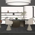 Modern Open Kitchen Interior Design With Island Counter And Appliances 3d model