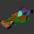 Red Race Car Model with Open Cockpit Brown Seat Black Rear Wing and Wheels