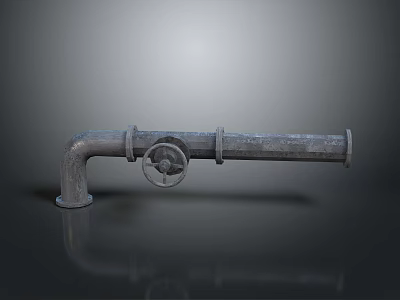 Industrial Metal Pipe Lamp Combination With Valve Detail And Modern Interior Design 3d model
